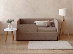 Диван-кровать Happy (капучино) в Красном Яре - krasnyj-yar.mebel-nsk.ru | фото
