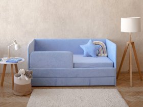 Диван-кровать Happy (васильковый) в Красном Яре - krasnyj-yar.mebel-nsk.ru | фото