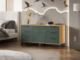 Комод (1500) Флэш (дуб крафт/браш мени грин) в Красном Яре - krasnyj-yar.mebel-nsk.ru | фото