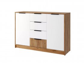 Комод КМ-002 Ивис (дуб крафт золотой/белый) в Красном Яре - krasnyj-yar.mebel-nsk.ru | фото