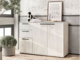 Комод Стандарт-3 NEW (дуб крафт белый) в Красном Яре - krasnyj-yar.mebel-nsk.ru | фото