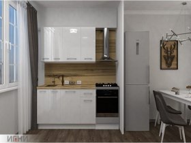 Кухонный гарнитур МДФ Выгодно и точка 1,5 м (белый глянец) в Красном Яре - krasnyj-yar.mebel-nsk.ru | фото
