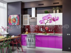 Кухонный гарнитур Орхидея (фиолетовый) в Красном Яре - krasnyj-yar.mebel-nsk.ru | фото
