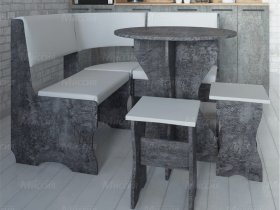 Кухонный уголок Лотос  (цемент темный к/з White) в Красном Яре - krasnyj-yar.mebel-nsk.ru | фото
