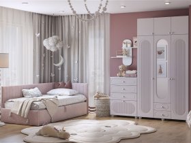 Модульная детская Милана (белое дерево/сакура) в Красном Яре - krasnyj-yar.mebel-nsk.ru | фото