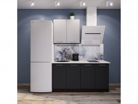 Модульная кухня Классика (белый глянец/черный) в Красном Яре - krasnyj-yar.mebel-nsk.ru | фото