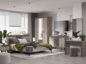 Модульная спальня Кассандра (дуб смоки/MF14) в Красном Яре - krasnyj-yar.mebel-nsk.ru | фото