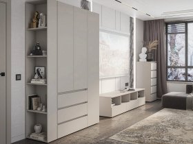 Модульная стенка Люмо (кашемир) в Красном Яре - krasnyj-yar.mebel-nsk.ru | фото