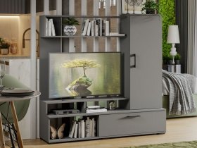 Стенка «Сиена» (графит серый) в Красном Яре - krasnyj-yar.mebel-nsk.ru | фото