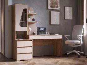 Стол компьютерный Пифагор (дуб вотан/кашемир) в Красном Яре - krasnyj-yar.mebel-nsk.ru | фото