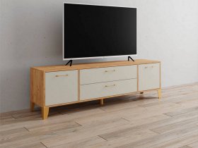 Тумба под ТВ Парус-13 (дуб крафт золотой/кашемир) в Красном Яре - krasnyj-yar.mebel-nsk.ru | фото