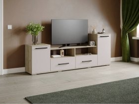 Тумба под ТВ Парус-2 (дуб крафт серый/кашемир) в Красном Яре - krasnyj-yar.mebel-nsk.ru | фото
