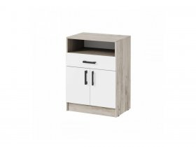 Тумба ТБ-1 Вега (дуб крафт серый/белый) в Красном Яре - krasnyj-yar.mebel-nsk.ru | фото